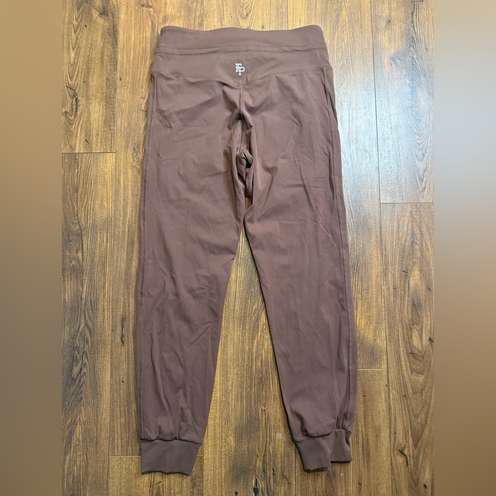 Flex It Pink Athletic Leggings Joggers Brown Size Large Drawstring Pockets - Picture 3 of 4